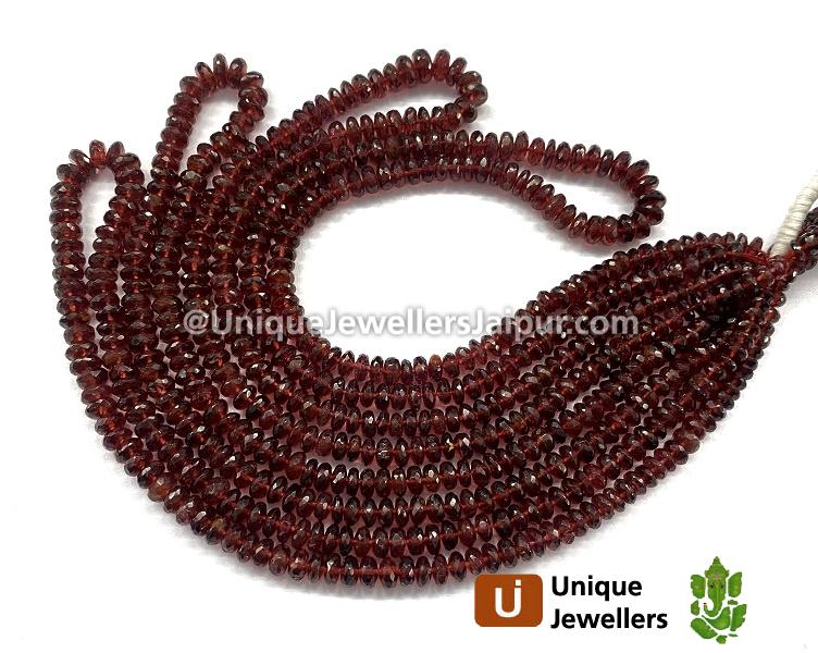 Garnet Faceted Roundelle Beads