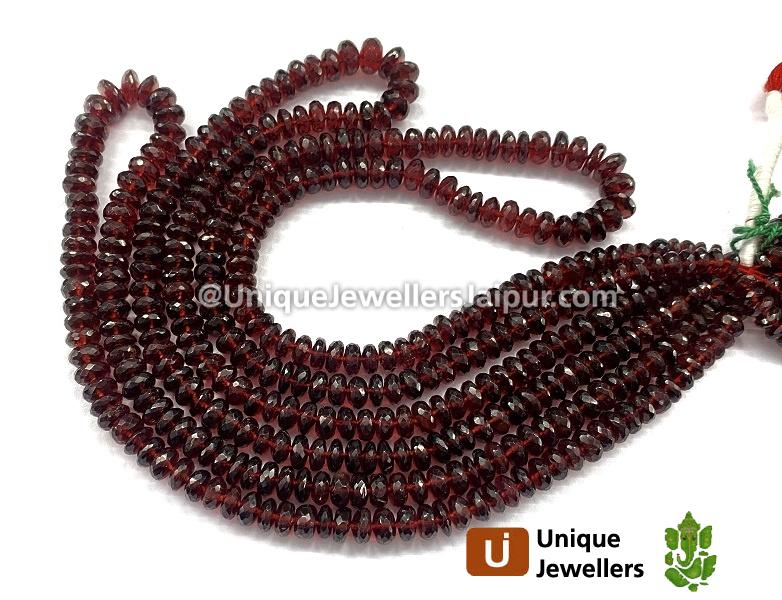 Garnet Far Faceted Roundelle Beads