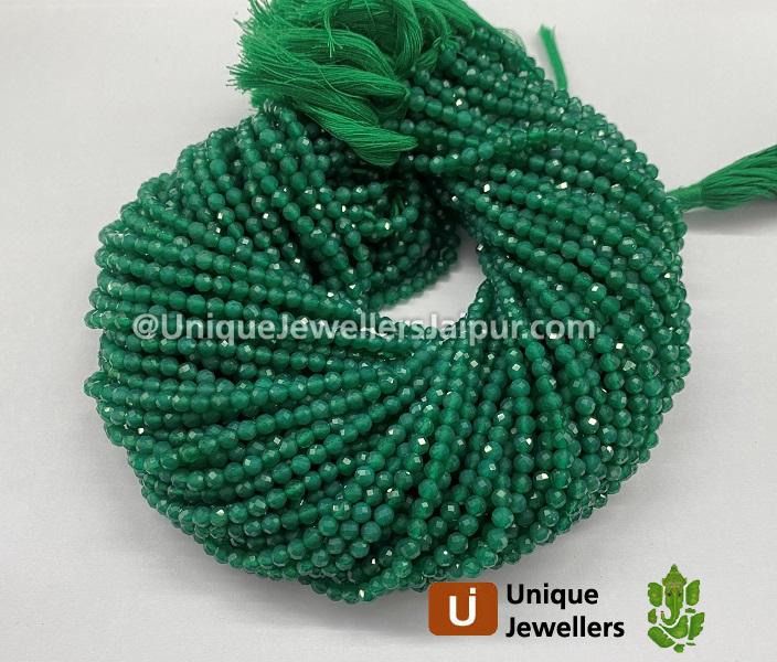 Green Onyx Faceted Round Beads