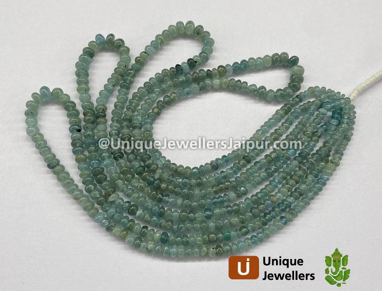 Aqua Kyanite Smooth Roundelle Beads