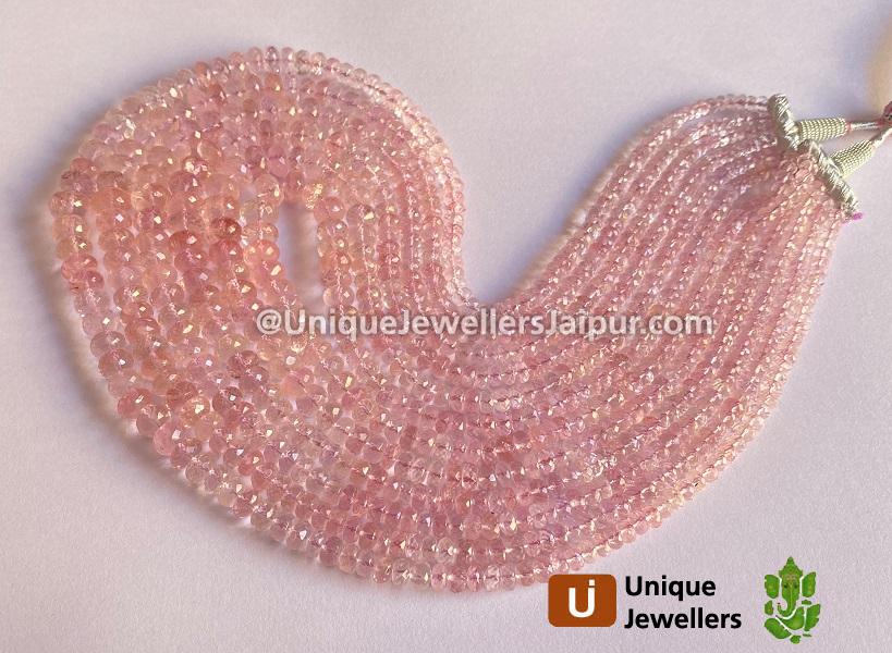 Morganite Faceted Roundelle Beads