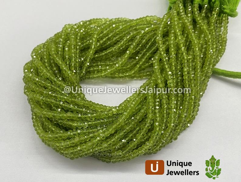 Peridot Faceted Roundelle Beads