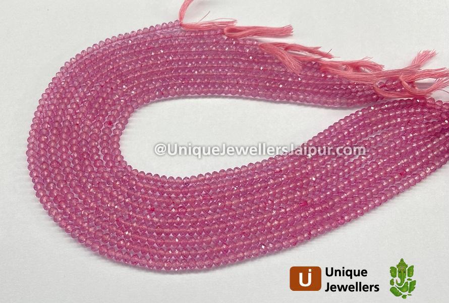 Pink Topaz Faceted Round Beads