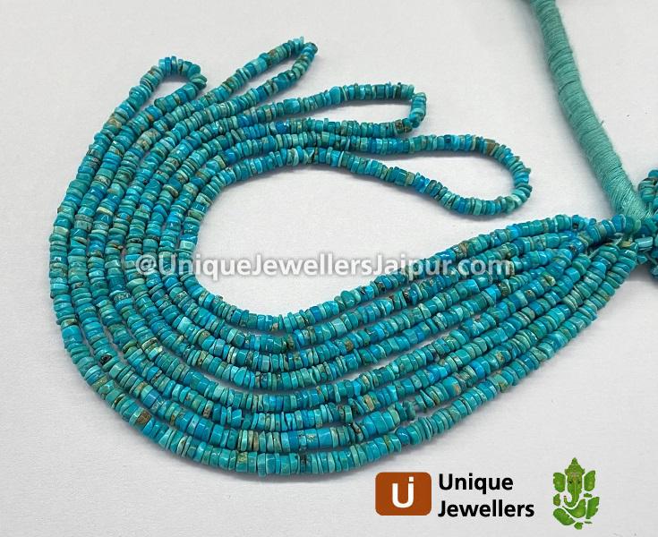 Turquoise Smooth Tyre Beads