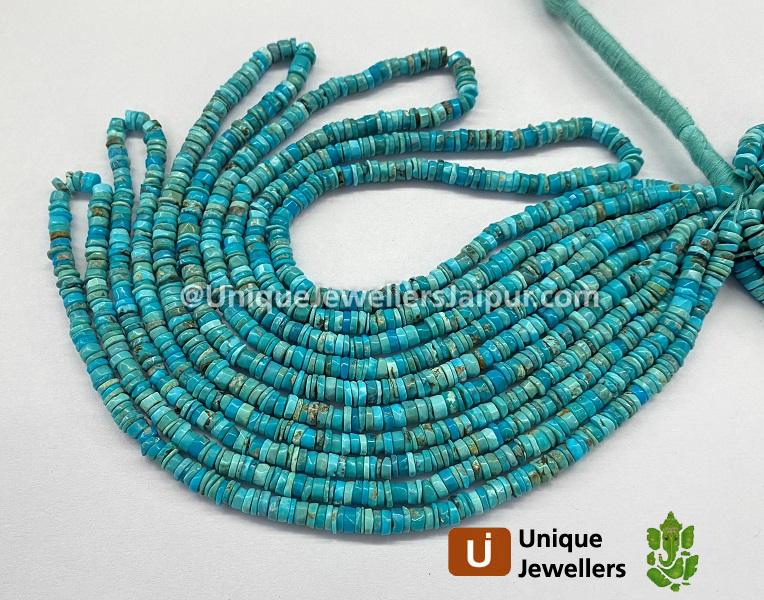 Turquoise Smooth Tyre Beads