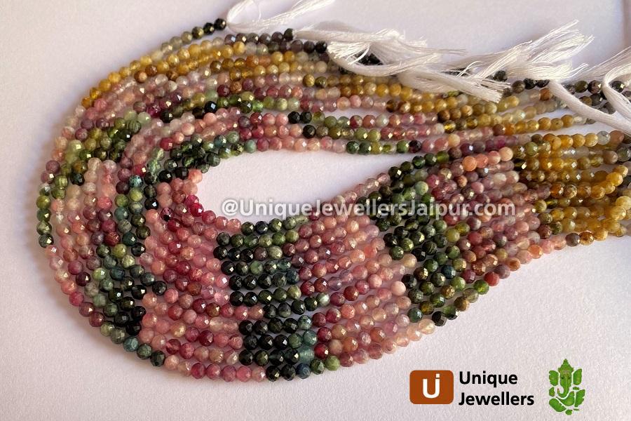 Tourmaline Faceted Round Beads