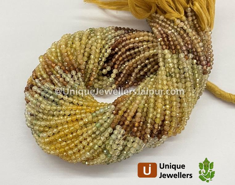 Natural Zircon Shaded Faceted Round Beads