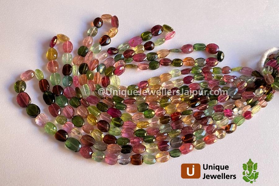 Tourmaline Faceted Far Oval Beads