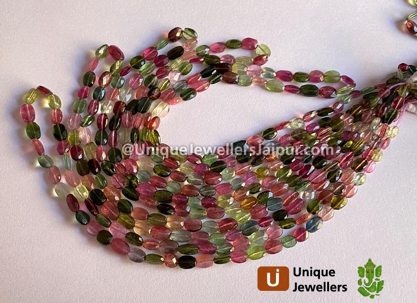 Tourmaline Faceted Oval Beads