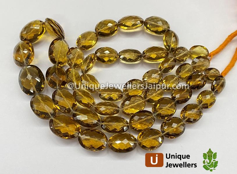 Cognac Quartz Faceted Oval Nuggets Beads