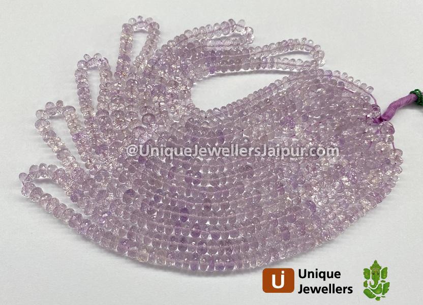 Pink Amethyst Faceted Roundelle Beads