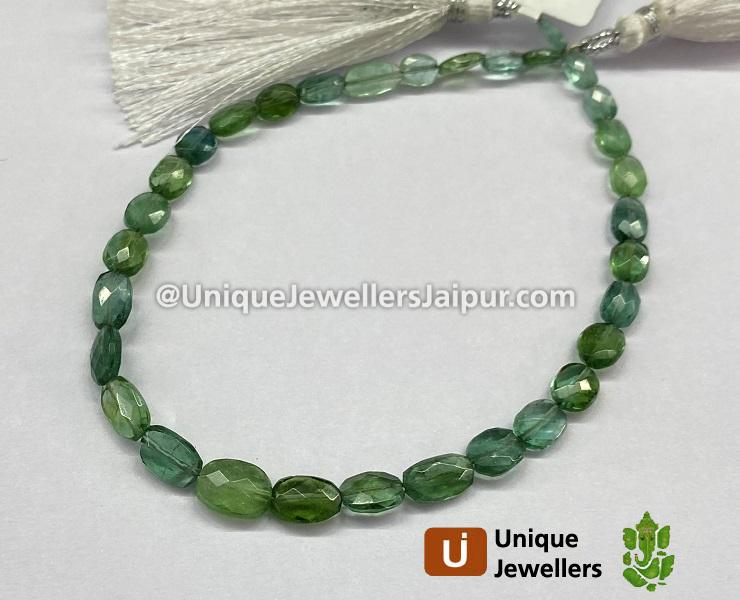 Green Tourmaline Faceted Oval Beads