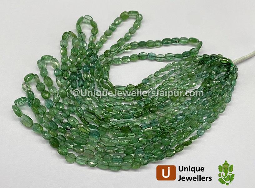 Green Tourmaline Faceted Oval Beads