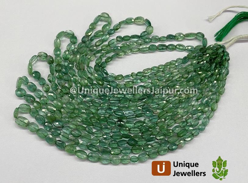 Green Tourmaline Faceted Oval Beads