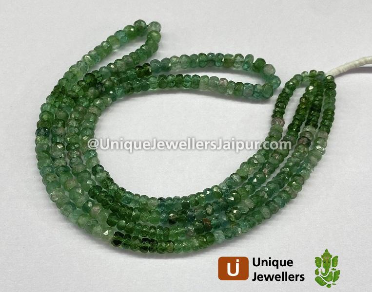 Green Tourmaline Faceted Roundelle Beads