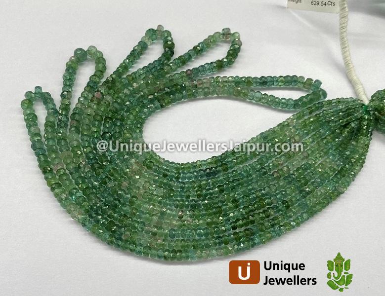 Green Tourmaline Faceted Roundelle Beads