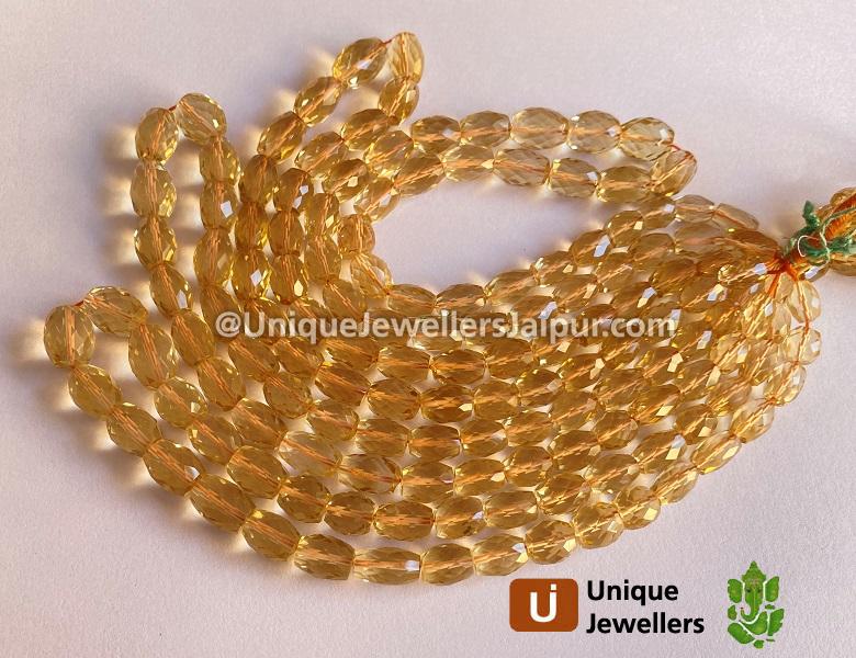 Citrine Faceted Barrel Beads