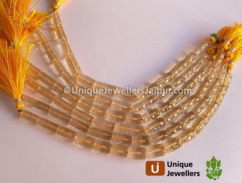 Citrine Concave Cut Pipe Beads