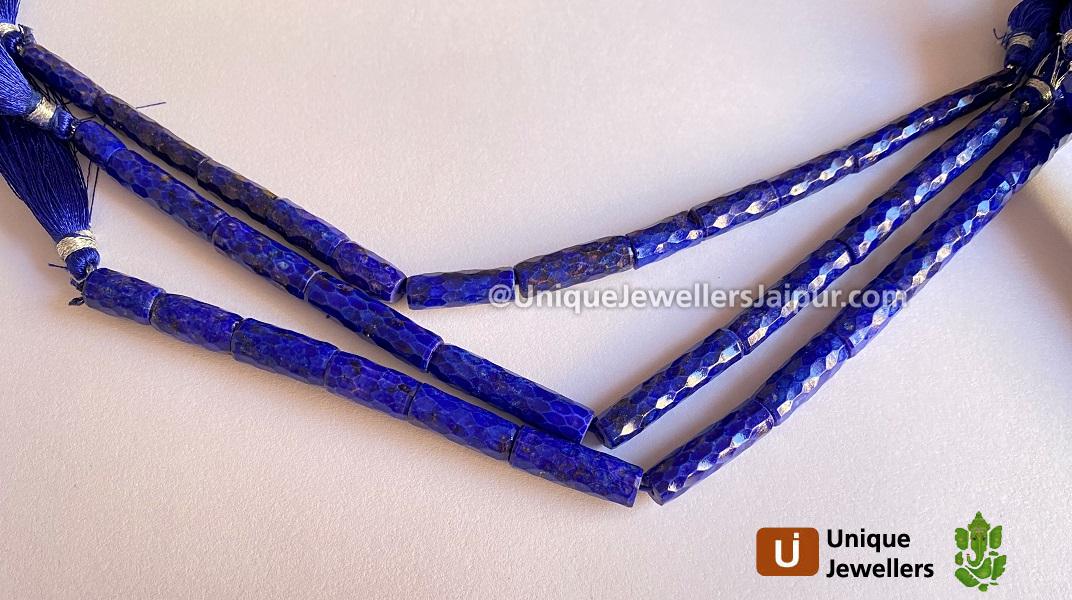 Lapis Concave Cut Pipe Beads