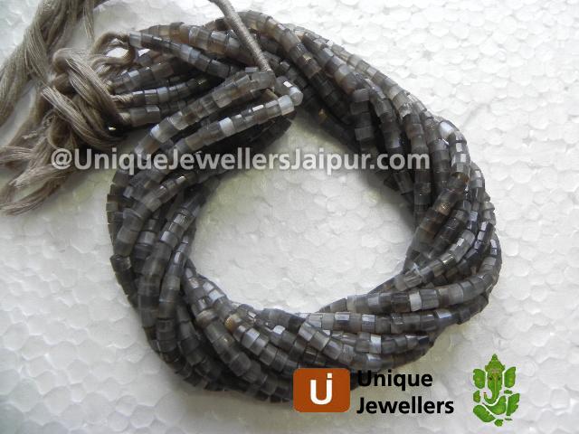 Golden Black Feldsphar Faceted Tyre Beads