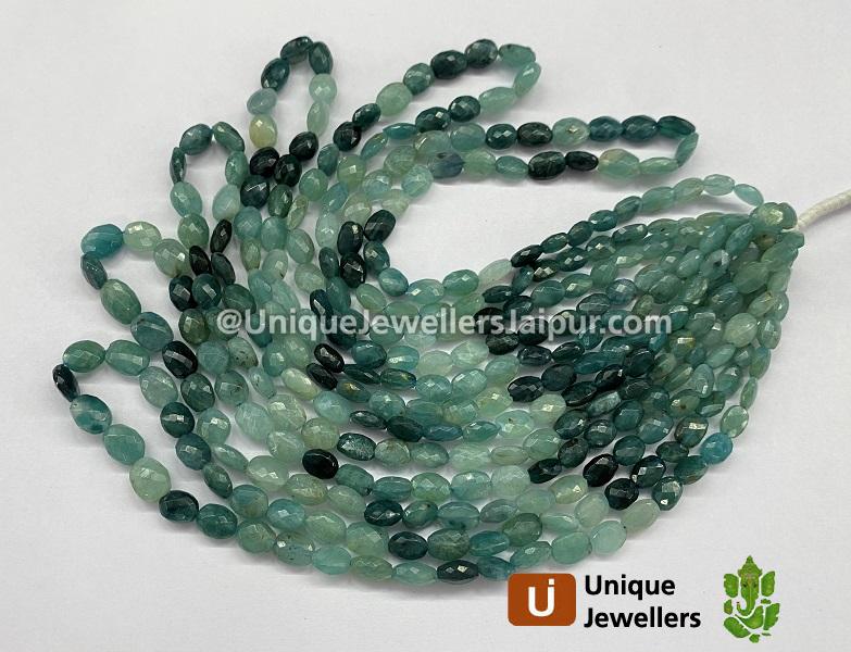 Grandidierite Shaded Faceted Oval Beads