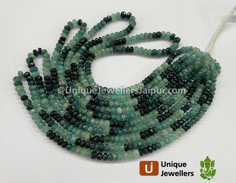 Grandidierite Shaded Far Faceted Roundelle Beads