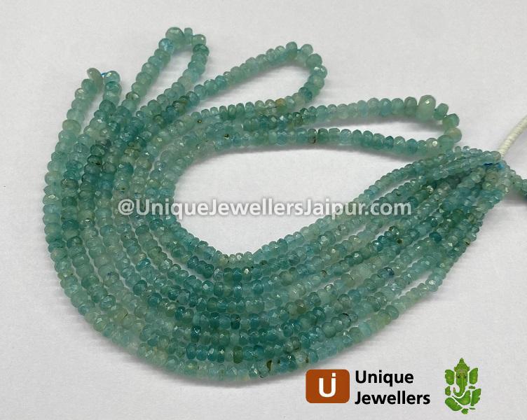 Paraiba Grandidierite Faceted Roundelle Beads