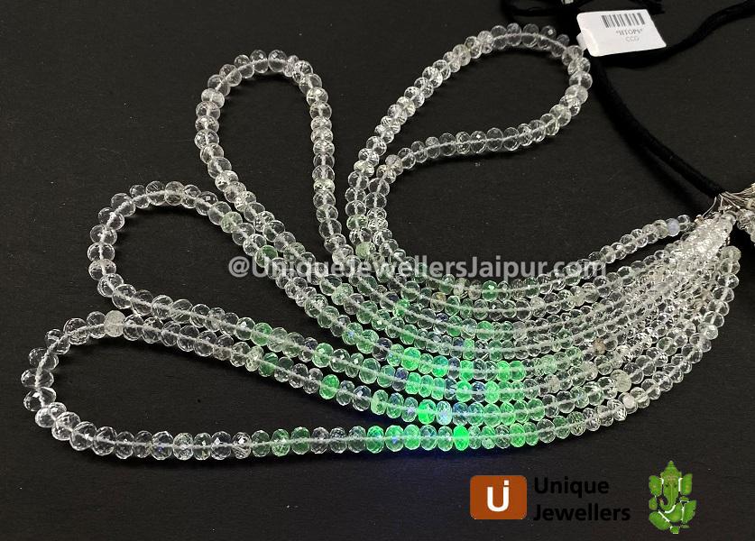 Hyalite Opal Faceted Roundelle Beads