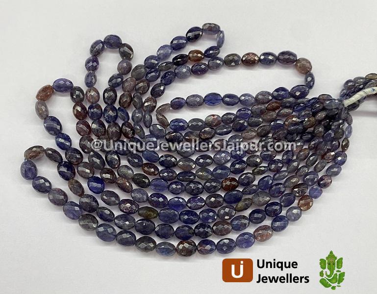 Iolite Sunstone Faceted Oval Beads