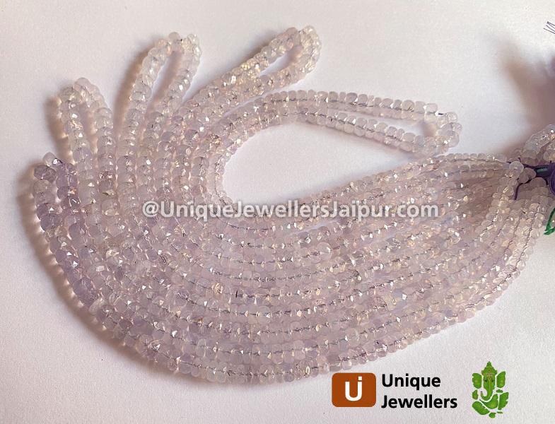 Scorolite Or Lavender Quartz Faceted Roundelle Beads