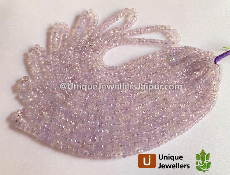 Scorolite Or Lavender Quartz Faceted Roundelle Beads