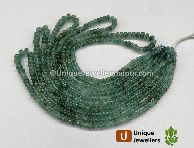 Blue Tourmaline Smooth Roundelle Beads