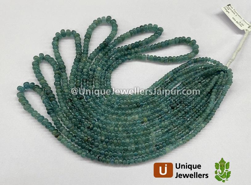 Blue Tourmaline Smooth Roundelle Beads