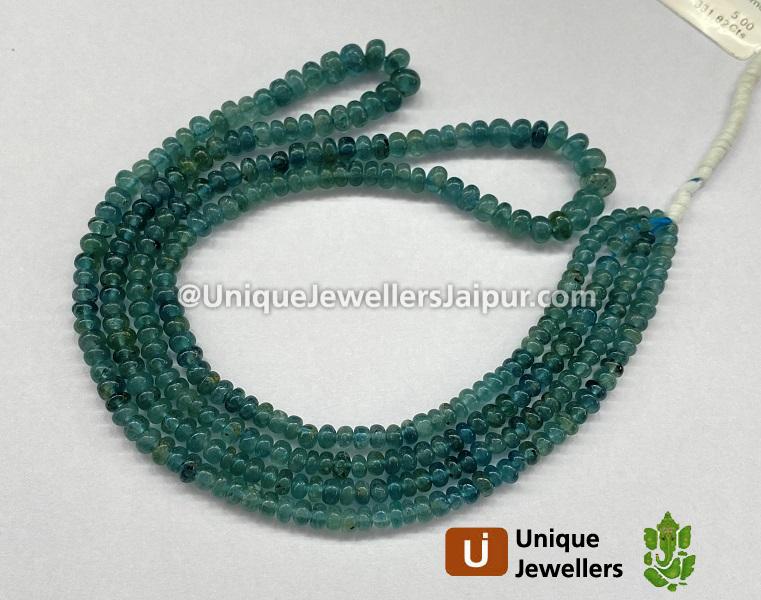 Blue Tourmaline Smooth Roundelle Beads