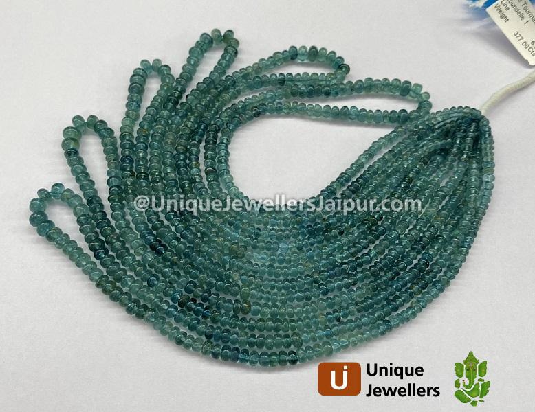 Blue Tourmaline Smooth Roundelle Beads