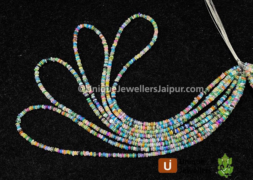 Multi Ethiopian Opal Smooth Roundelle Beads