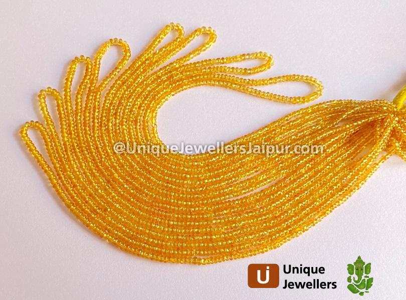 Yellow Sapphire Smooth Roundelle Beads