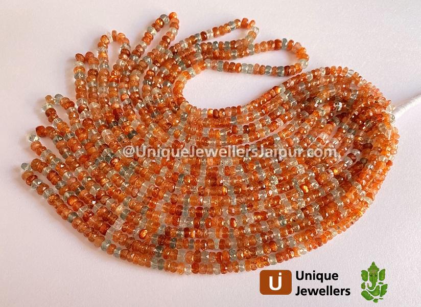 Sunstone Faceted Roundelle Beads