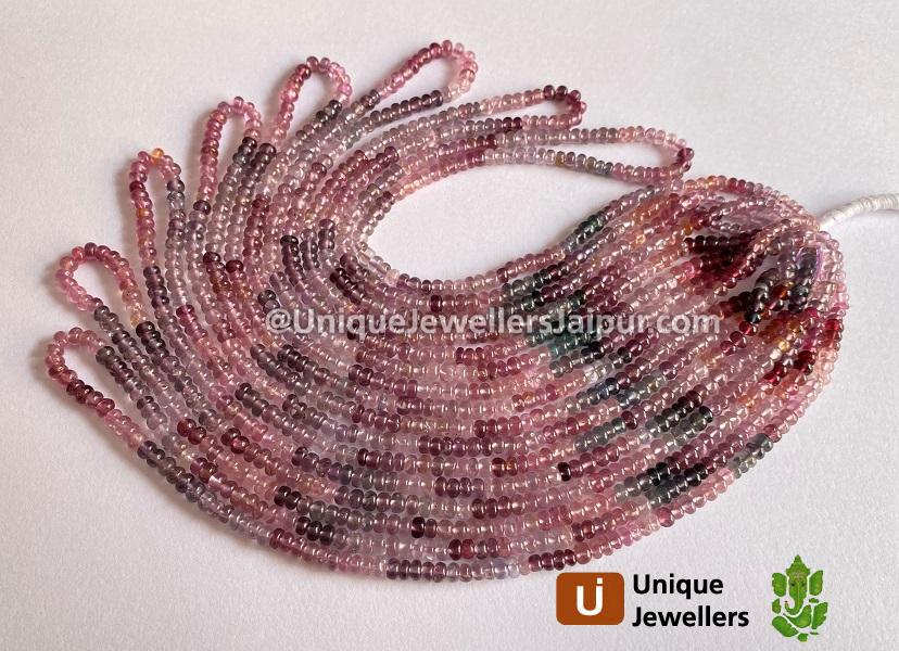 Multi Spinel Smooth Roundelle Beads