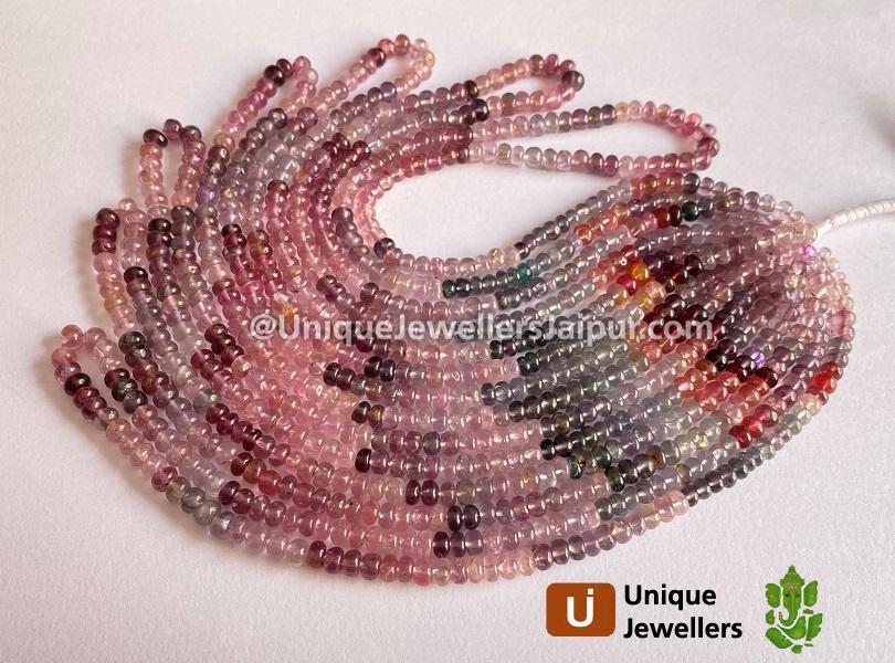 Multi Spinel Far Smooth Roundelle Beads