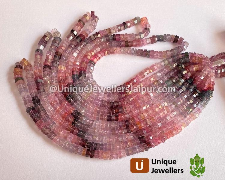 Multi Spinel Step Cut Bolt Beads