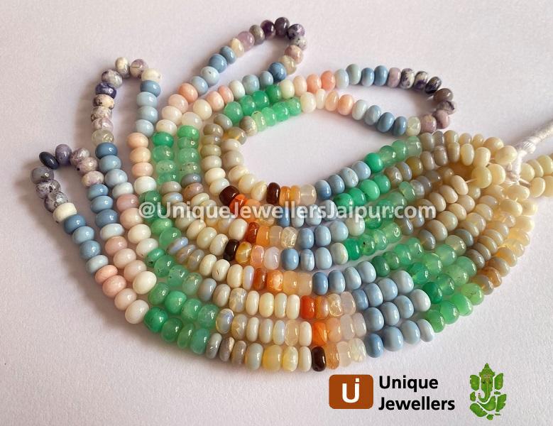 Multi Opal Far Smooth Roundelle Beads