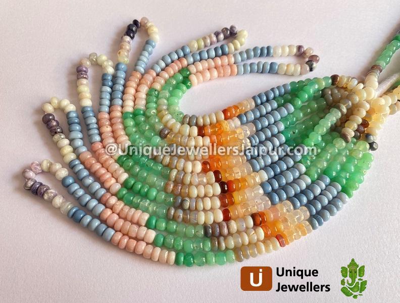 Multi Opal Smooth Roundelle Small Beads