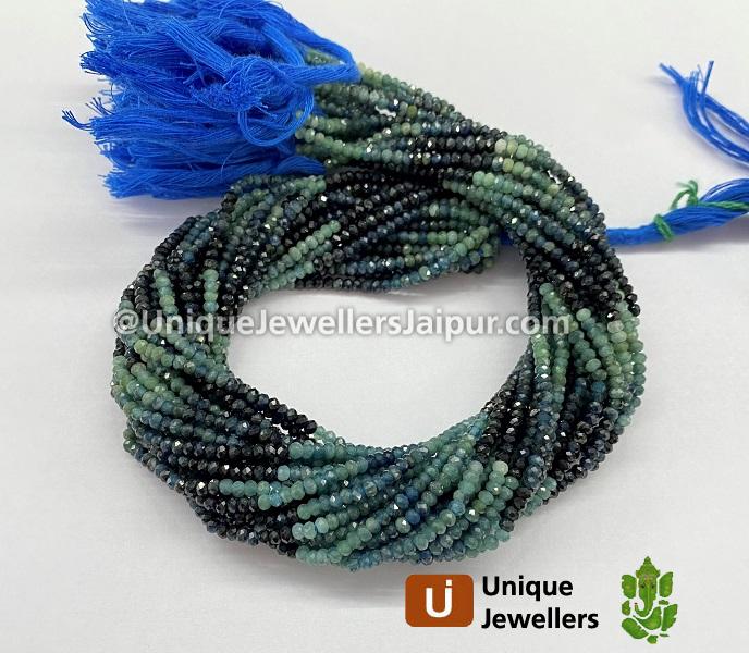 Blue Tourmaline Faceted Round Beads