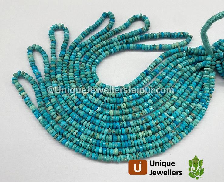Turquoise Far Faceted Roundelle Beads