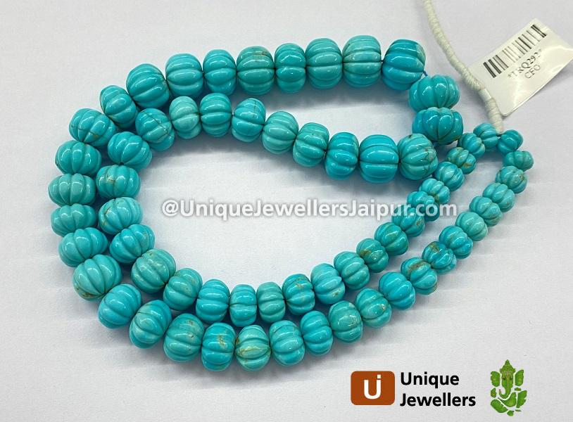 Turquoise Carved Pumpkin Arizona Beads