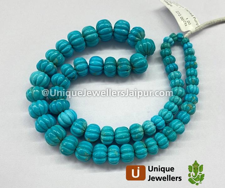 Turquoise Carved Pumpkin Arizona Beads