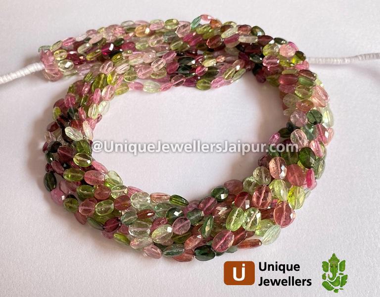 Tourmaline Faceted Oval Beads