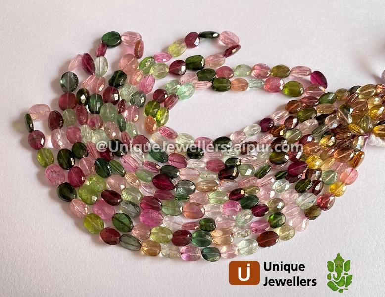 Tourmaline Faceted Oval Beads