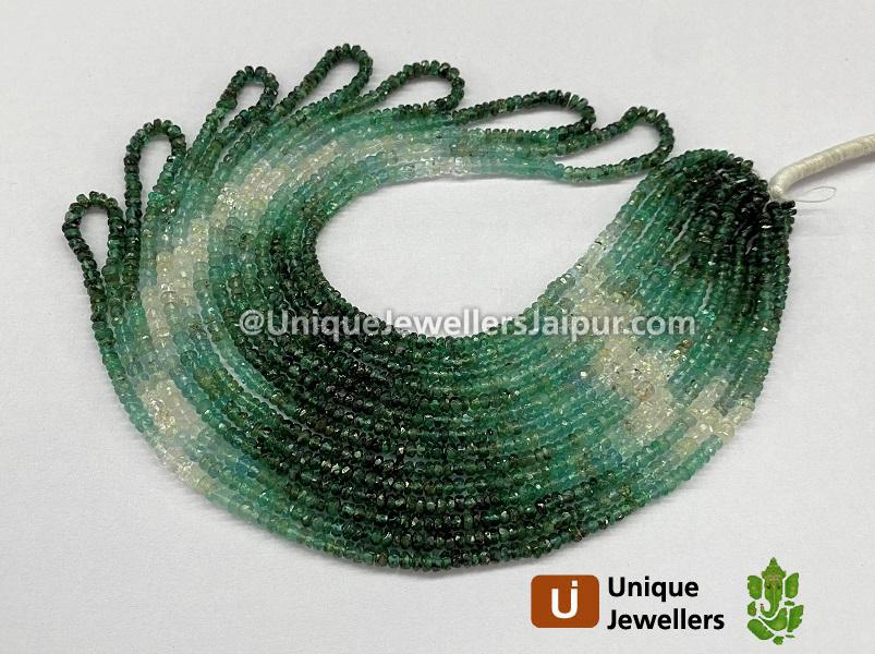 Emerald Shaded Faceted Roundelle Beads